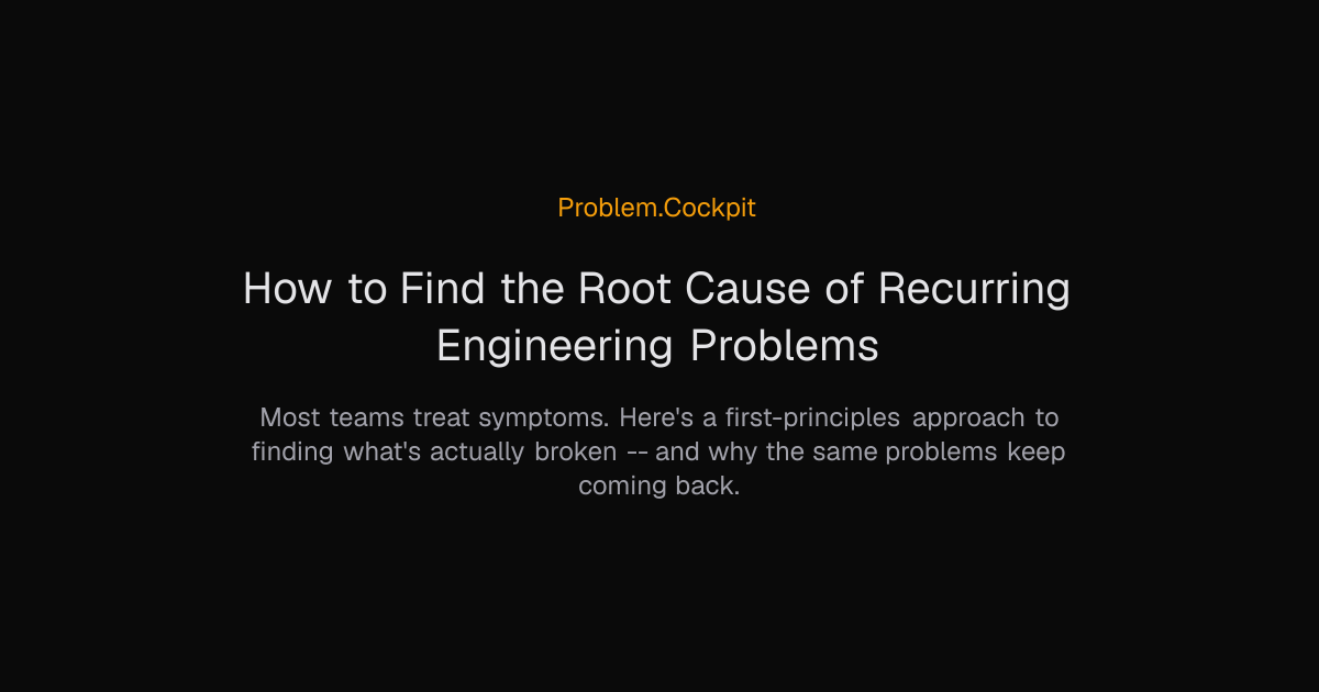 How to Find the Root Cause of Recurring Engineering Problems | Problem ...